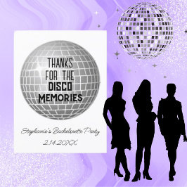 Tack för Disco Memories Bachelorette Tack Vykort