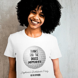 Tack för Disco Memories Retro Bachelorette Party T Shirt