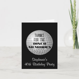 Tack För Disco Minnen 40-årsdag Tack Kort