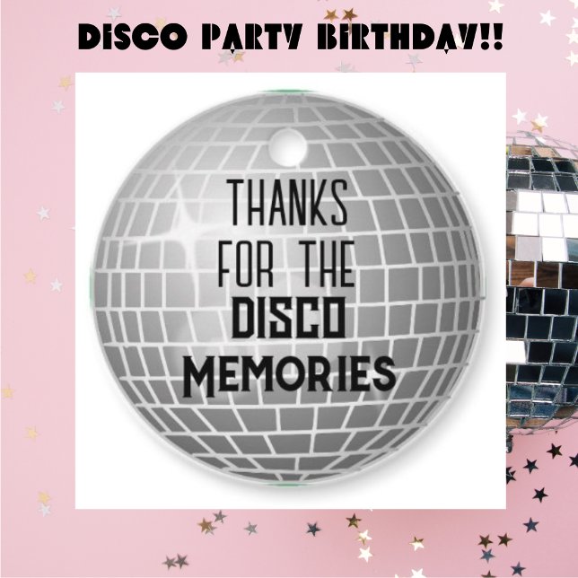 Tack För Disco Minnen Retro Födelsedag Gåvor Etiketter (Skapare uppladdad)