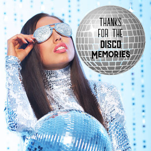 Tack För Disco Minnen Rolig Retro Runt Klistermärke