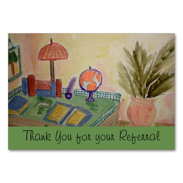 Tack för ditt arbete bordsnummer (Framsidan)