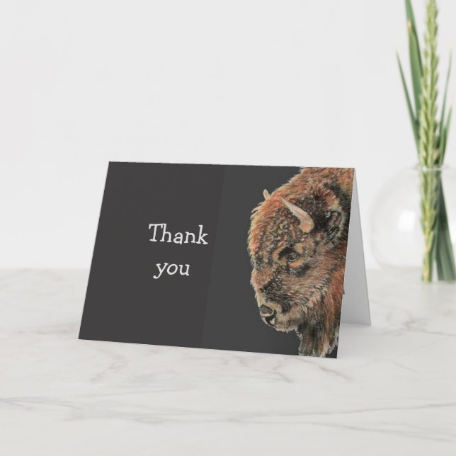 Tack för ditt bästa vännummer Bull Buffalo Card Kort (Framsida)