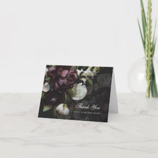 Tack för ditt Blommigt för ägnad Mörk Kort