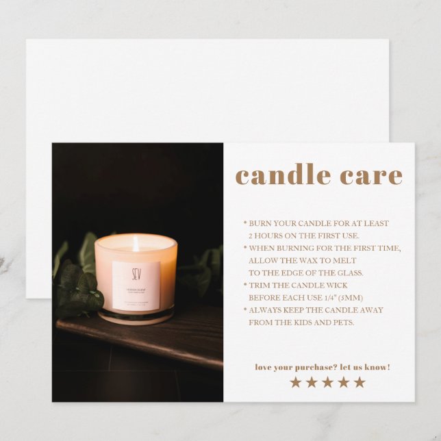 Tack för ditt Candle Care Photo Kort (Fram/baksida)