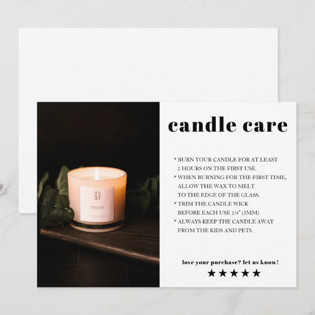 Tack för ditt Candle Care Photo Kort (Fram/baksida)