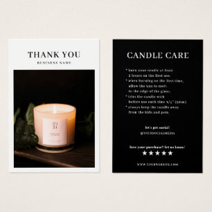 Tack för ditt Candle Care Photo Visitkort