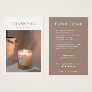 Tack för ditt Candle Care Photo Visitkort