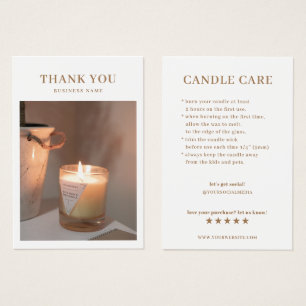 Tack för ditt Candle Care Photo Visitkort