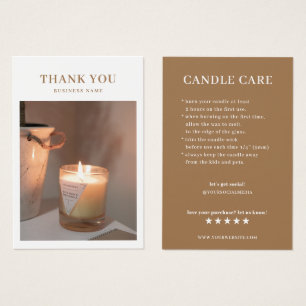 Tack för ditt Candle Care Photo Visitkort