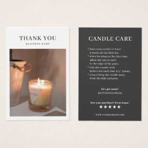 Tack för ditt Candle Care Photo Visitkort