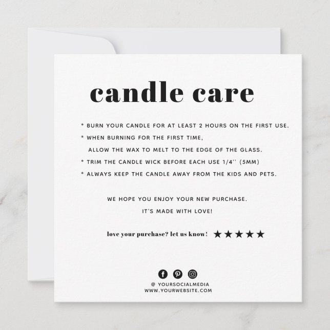 Tack för ditt Candle-kort Kort (Framsida)