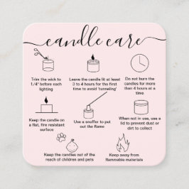 Tack för ditt Candle-vårdkort, lägg till din Logot Fyrkantigt Visitkort