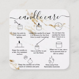 Tack för ditt Candle-vårdkort, som är tillverkat m Fyrkantigt Visitkort