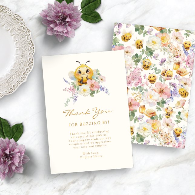 Tack för ditt Cute Bee-kort Kort (Cute Bee Thank You Card
)