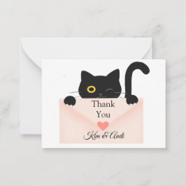 Tack för ditt Cute Black Catt-kort Anteckningskort