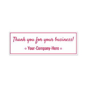 "Tack för ditt företag!" & Företag Namn! Självfärgande Stämpel