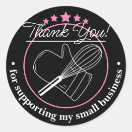 Tack för ditt företags Grått-märke Runt Klistermärke