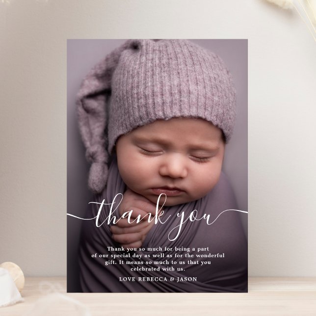 Tack för ditt foto-kort, Anpassningsbar (Baby Shower Thank You Card)