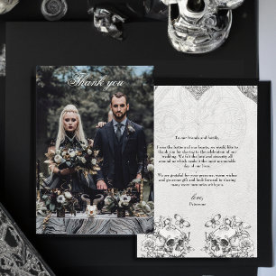Tack för ditt foto med Gothic Bröllop Döskallars V Inbjudningar