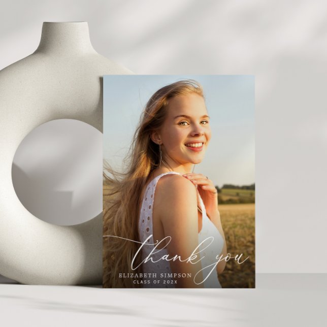 Tack för ditt fotokort i elegant studenten (Skapare uppladdad)