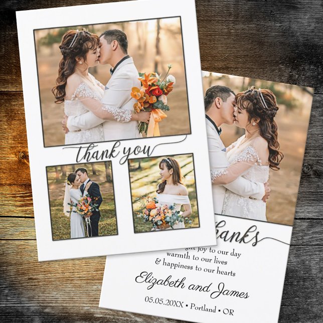 Tack för ditt fotoutskript Bröllop-kort Kort (Skapare uppladdad)