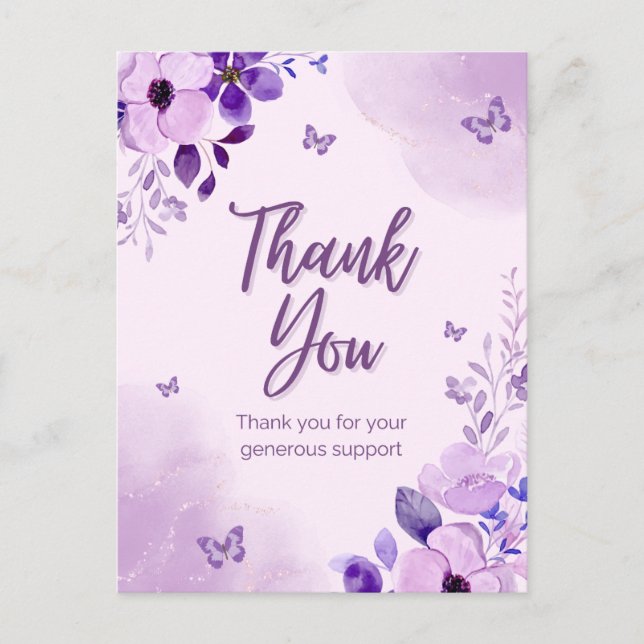 Tack för ditt generösa stöd vykort (Framsida)