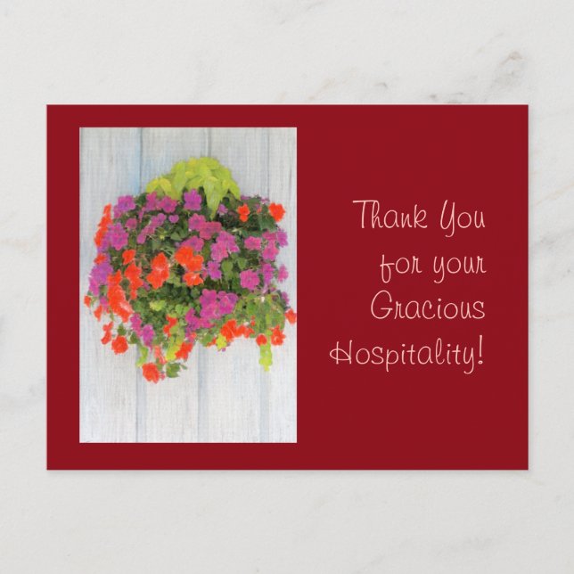 Tack för ditt Gracious Hospitality! Vykort (Framsida)