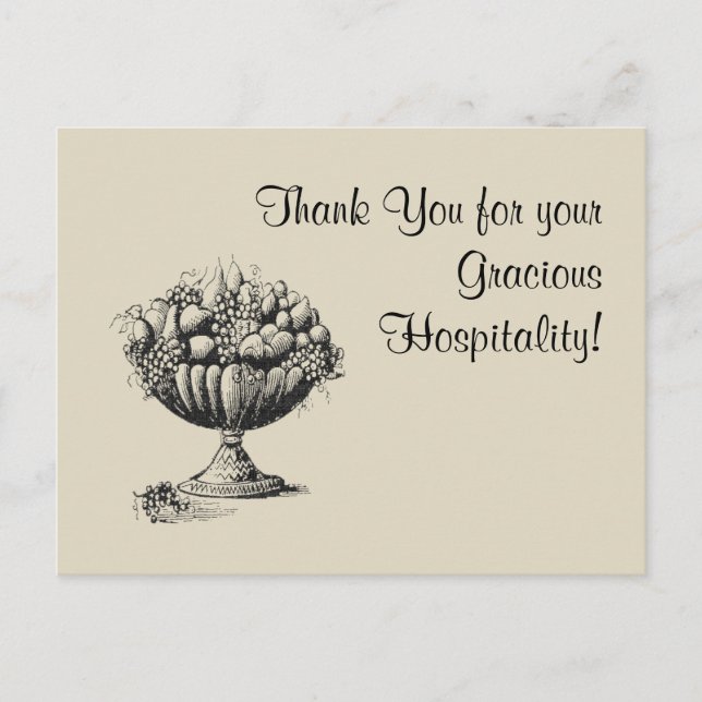 Tack för ditt Gracious Hospitality! Vykort (Framsida)