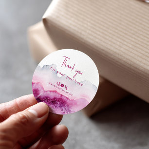 Tack för ditt inköp av djup rosa social runt klistermärke