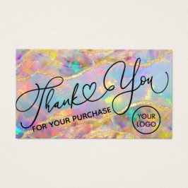 Tack för ditt inköp, färgstark opal visitkort
