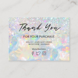 Tack för ditt köp av glitter opal visitkort