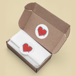 Tack för ditt köp av hjärtblommor pastel runt klistermärke