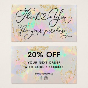 Tack för ditt köp av vit valfri visitkort