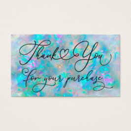 tack för ditt köp blå opal visitkort