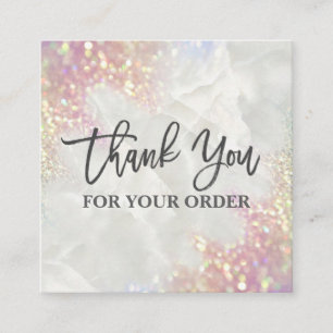 tack för ditt köp Opal Glitter Marble Fyrkantigt Visitkort