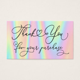 Tack för ditt köp visitkort