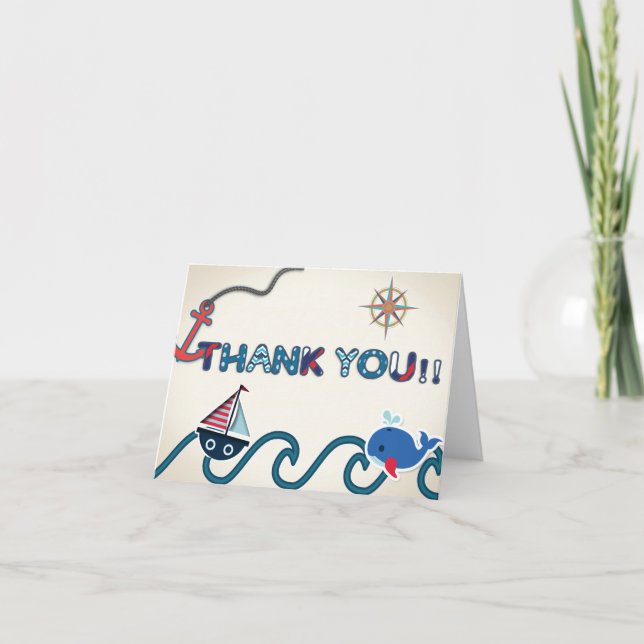 Tack för ditt kort Ahoy. Det är en Boy Nautical. (Framsida)