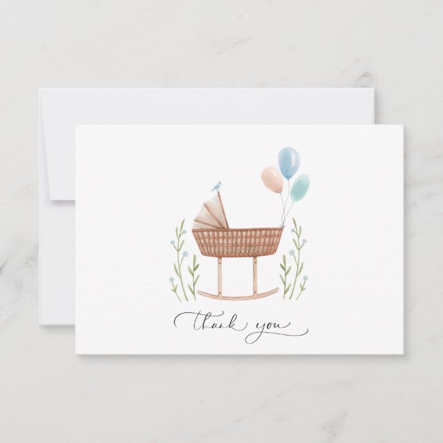 Tack för ditt kort, Baby Shower Boy Gender Neutral (Framsida)