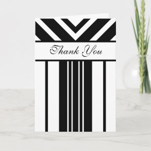 Tack för ditt kort, Black and White Rand Chevrons Kort