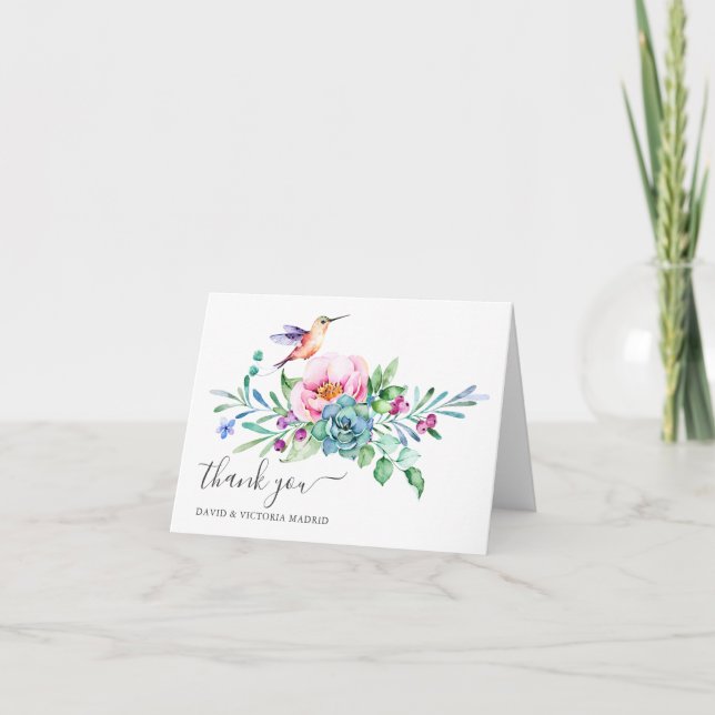 Tack för ditt kort - Blommigt för vattenfärg (Framsida)