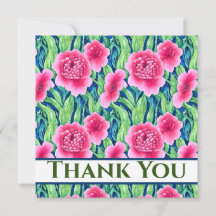 Tack för ditt kort - Blommigt för vattenfärg