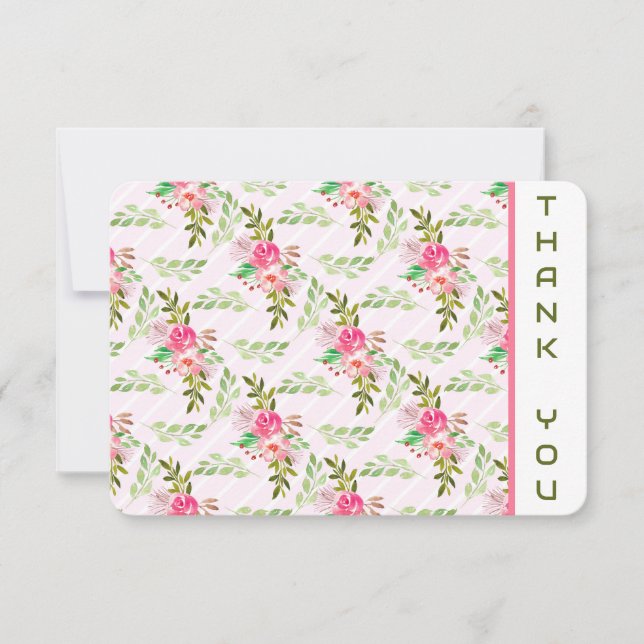 Tack för ditt kort, Blommor och Löv Kort (Framsida)