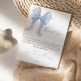 Tack för ditt kort, Blue Bow Baby Shower
