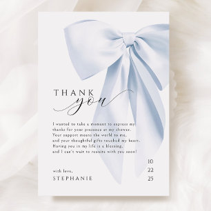 Tack för ditt kort, Blue Bow Baby Shower Kort