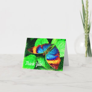 Tack för ditt kort - Blue Butterfly Natur Art