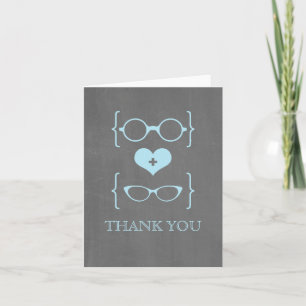 Tack för ditt kort, Blue Geeky Glass Chalkboard Kort