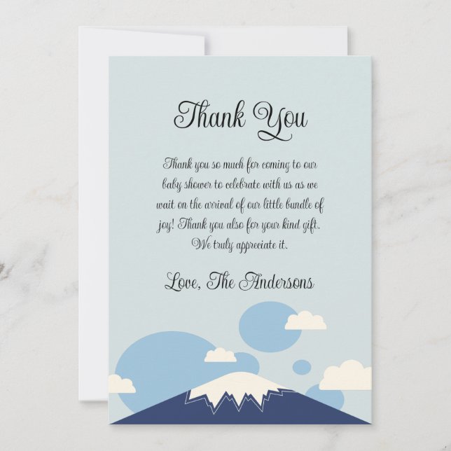 Tack för ditt kort - Blue Mountain Baby Shower (Framsida)