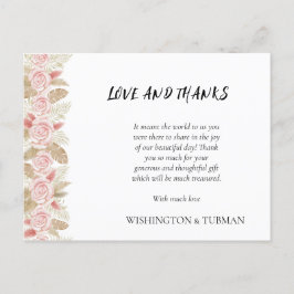 Tack för ditt kort, Bohemian Chic Blommigt Bröllop Vykort