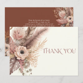 Tack för ditt kort, Boho Pampas Grass Bröllop Kort